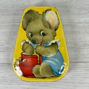 Collectible Honey Bear George W. Horner Metal Advertising Tin Container